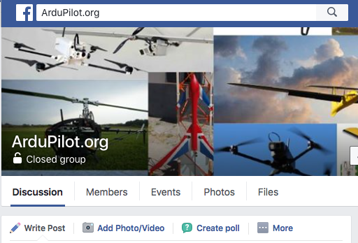 https://www.facebook.com/groups/ArduPilot.org/